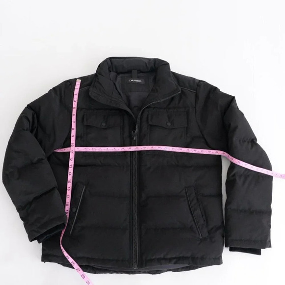 Danier Black Puffer Winter Coat Jacket Size Large - Picture 6 of 16